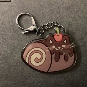 *2/$16 Chocolate Dessert Kawaii Cat Keychain - NWOT